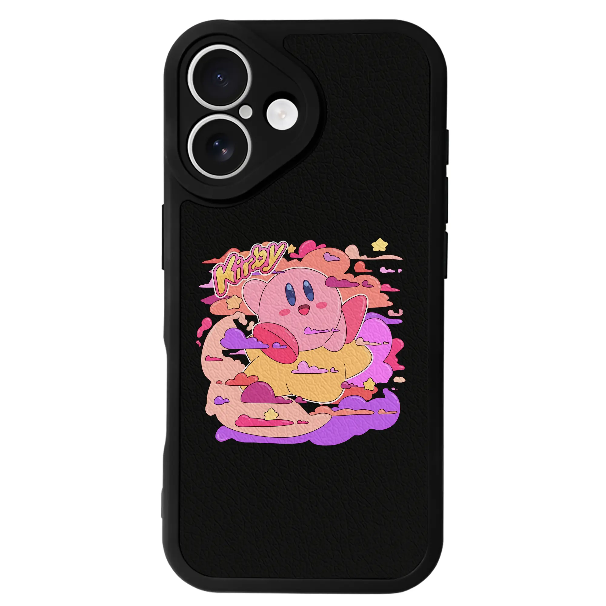 星のカービィ グッズ カービィ - IPhone 16シリーズ対応 ・ シリコンスマホケース ・ レザー調 ・ 高精度フィット ・ 耐衝撃 ・ ワイヤレス充電対応 ・ 精密カット